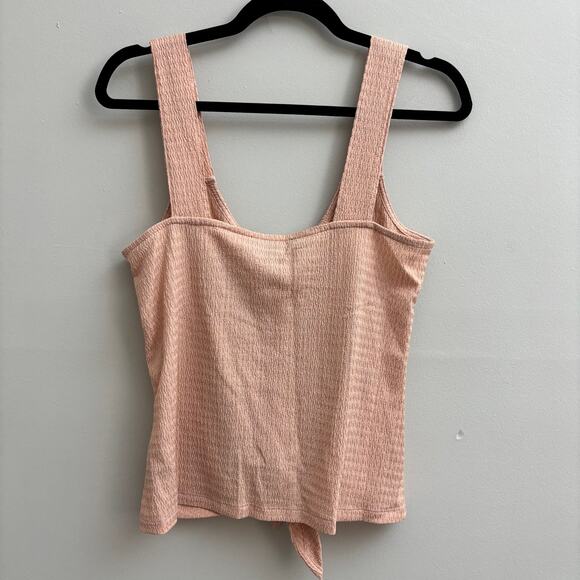 Pink V-neck Button Down Front Tie Light Feminine Coquette Cami Top Size S - Picture 6 of 8